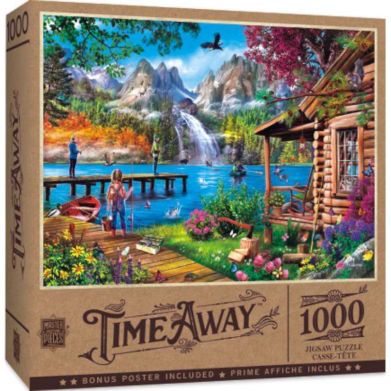 1000 Piece Jigsaw Puzzle - 'Classic Sportsman: Fly Fishing' Vintage Poster Art, Made In USA - View #3