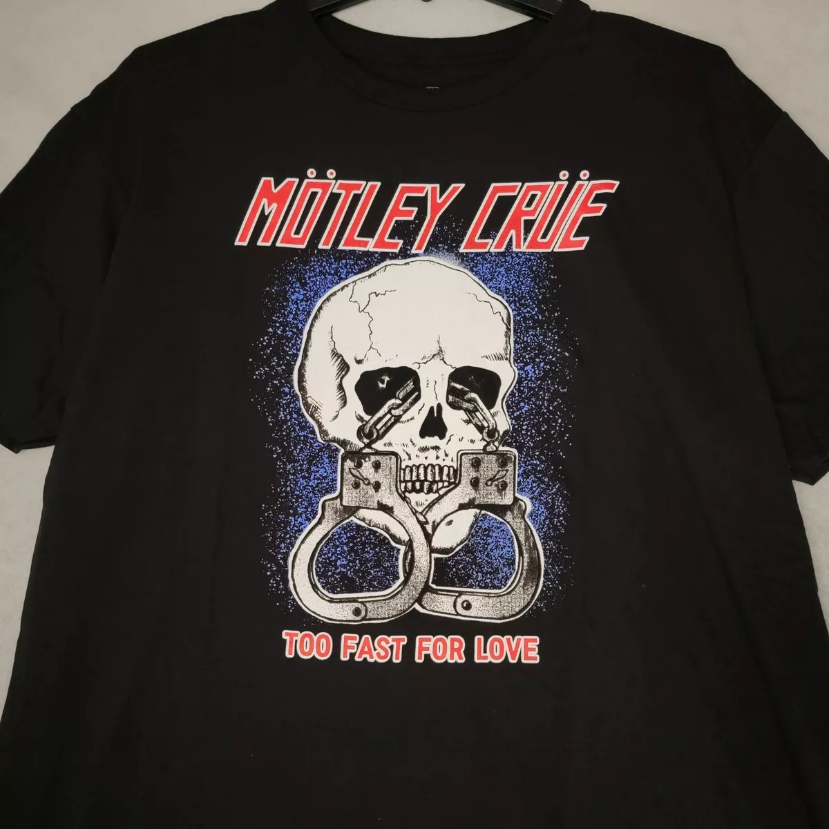 MOTLEY CRUE TOO FAST FOR LOVE T SHIRT MENS XL XLARGE BLACK 80s RETRO METAL NWT
