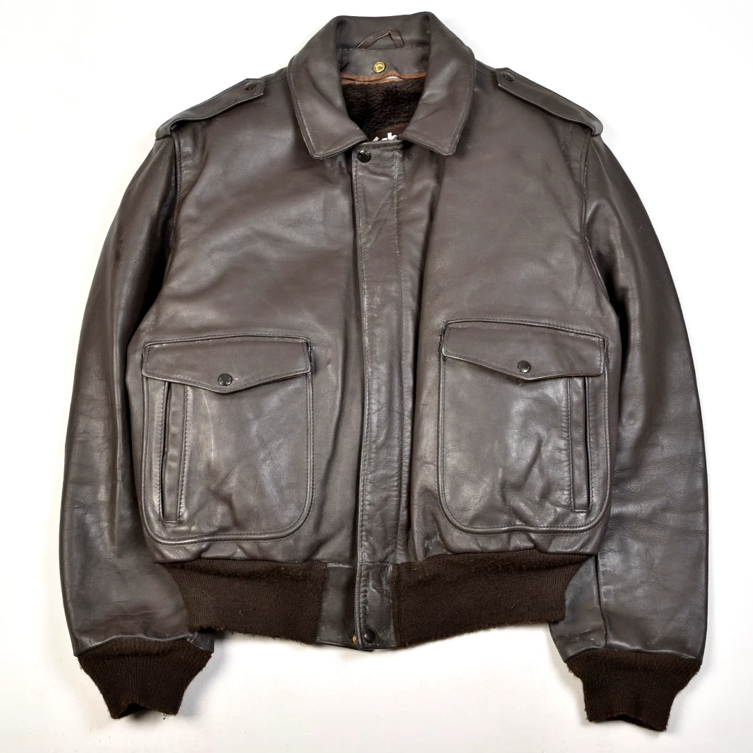 SCHOTT Vintage Leather G1 Flight Jacket Made IN USA Brown 48