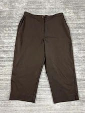 C.B. Collections Pants 14P 14 Petite Black Polyester Blend Capri Casual