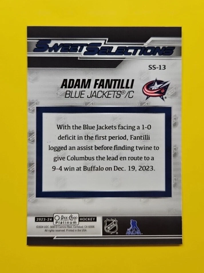 Adam Fantilli - 2023-24 O-Pee-Chee Platinum - Sweet Selections - #SS-13 - Image 2 of 2