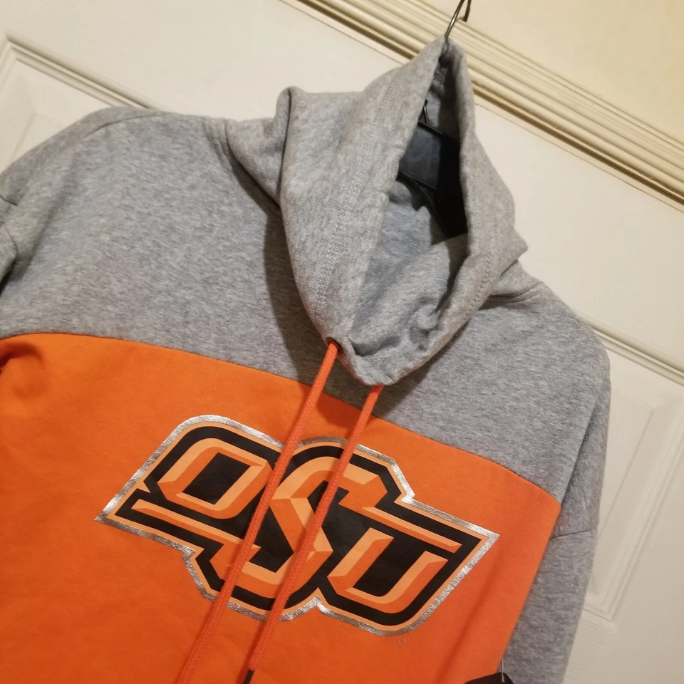 Oklahoma State Sweatshirt Womens Small Orange OSU Cowboys Cozy Gaiter NCAA NEW - Image 3 of 4