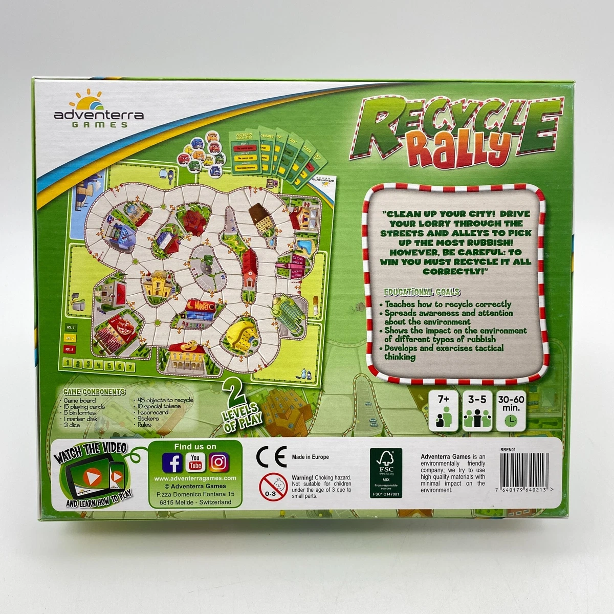 Adventerra Games - Recycle Rally Board Game - Educational Board Games for Kids 8-12 Years Old - Board Games for Family Night - Kid Board Games