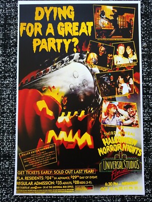 Halloween Horror Nights Orlando Third Annual 1993 Poster NON