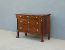 Comò cassettone Impero 'mezza colonna' lastronato in noce, metà '800 - L 131 cm!