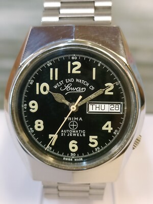 WEST END WATCH CO. SOWAR PRIMA 21J AUTOMATIC K.4457 SWISS MEN'S FULL WORKING