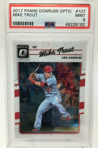 2017 Panini  Donruss Optic #107  MIKE TROUT    PSA 9