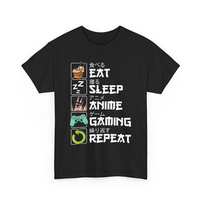 Eat Sleep Anime Gaming Repeat Kawaii Otaku Anime Manga T-Shirt
