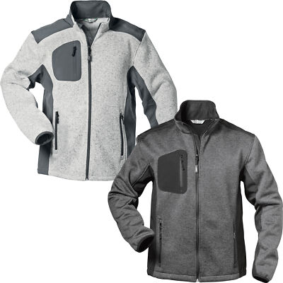 Elysee Fleecejacke Strickjacke Fleece Jacke grau schwarz Arbeitsjacke Gr. S-4XL