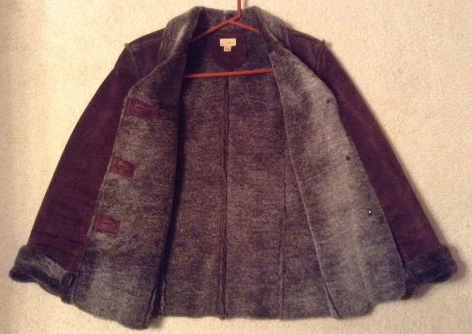 Usado en excelente estado! Chaqueta forrada de piel sintética de oveja marrón caslon para mujer talla L Foto 4 de 4