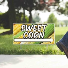 Sweet Corn Directional Sign, 12"x24", Set of 6, 19410, Includes Stakes, 2 Sided