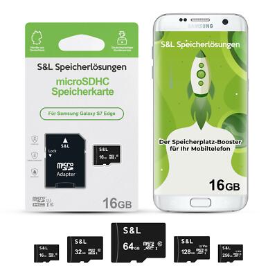 micro SD Speicherkarte für Samsung Galaxy S7 Edge 16GB 32GB 64GB 128GB 256GB
