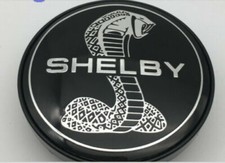 Four Black Ford Mustang Shelby Svt Cobra R Snake 2.25 Wheel Rims Center Caps