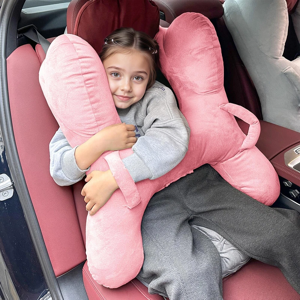 Comfortable Travel Neck Pillow for Adults & Kids - Car & Airplane Use