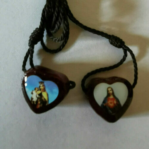 Escapulario Skapulier Kette Herzjesu Jesus Maria Heilige Herzförmig