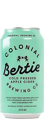Buy Colonial Brewing Co. Bertie Cold Pressed Apple Cider Can 375ml Can Case Of 24