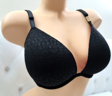 Victoria's Secret PINK Super Push-up Bra in Black Leopard Lace 36DD NEW