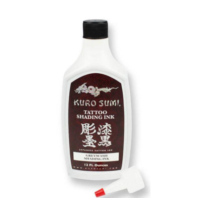 Kuro Sumi Tattoo Tinte - 12oz grau gewaschen - große Originalflasche - Schattierung Greywash