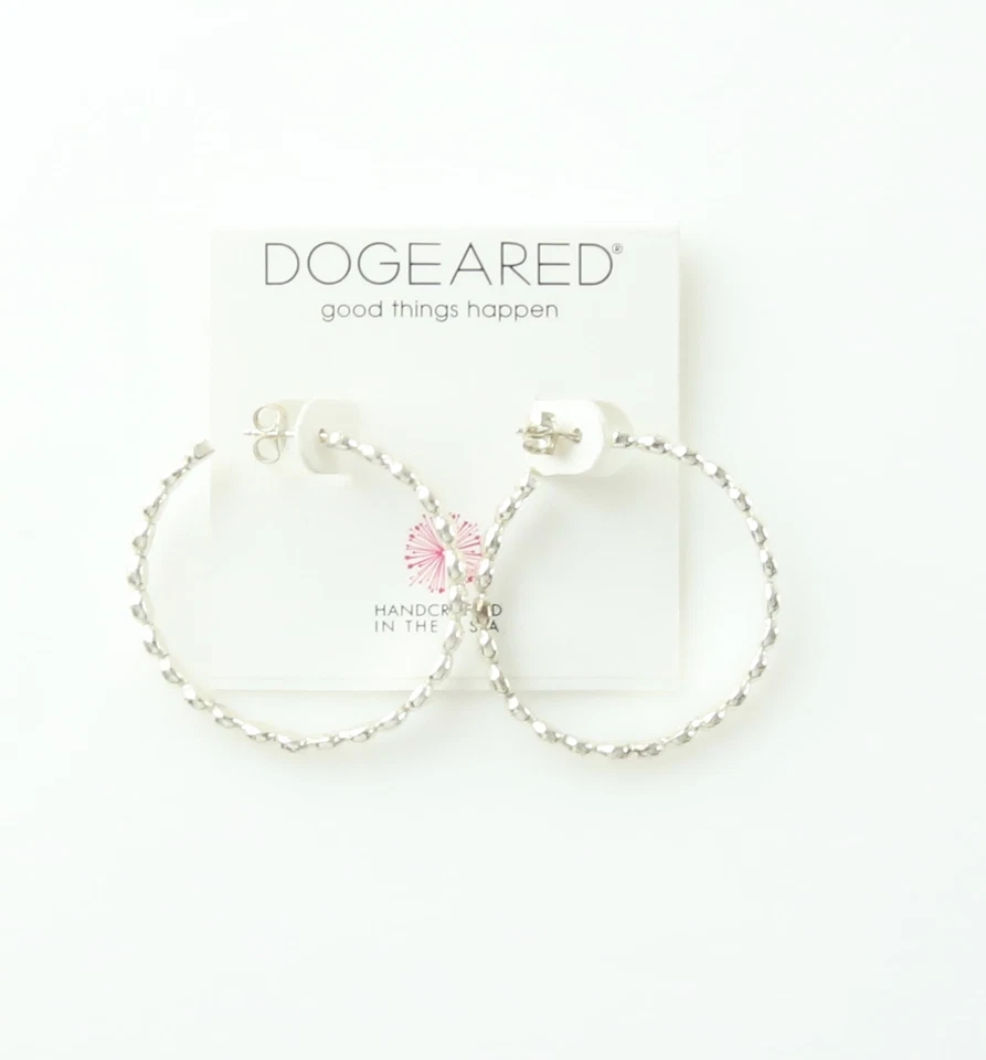 Серебряные серьги-кольца с бисером Dogeared W1025 - Изображение 2 из 2