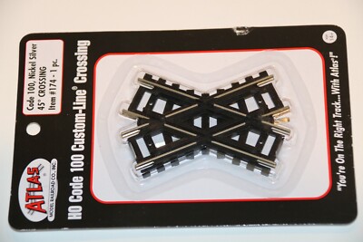 Atlas Model Railroad, Inc #174; HO Scale Code 100 Model Train Track 45° Crossing