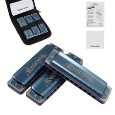 CONJURER Set of 3 Diatonic Harmonica 10 Hole Blues Harp Mouth Organ for Beginner