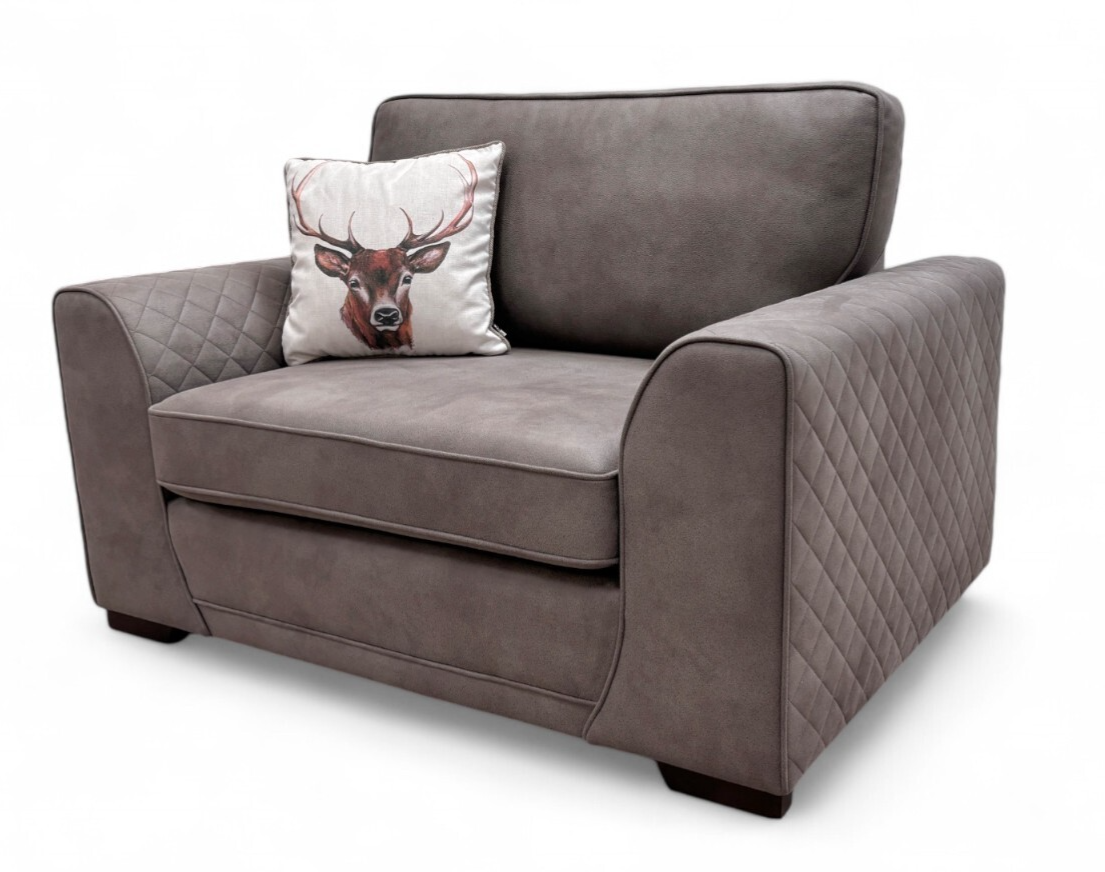 DFS 'Orka' Cuddler Armchair Sofa Pewter Colorado Suede Chair BRAND