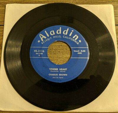 R&B Soul 45 Charles Brown - Tender Heart / Hard Times - Aladdin 45