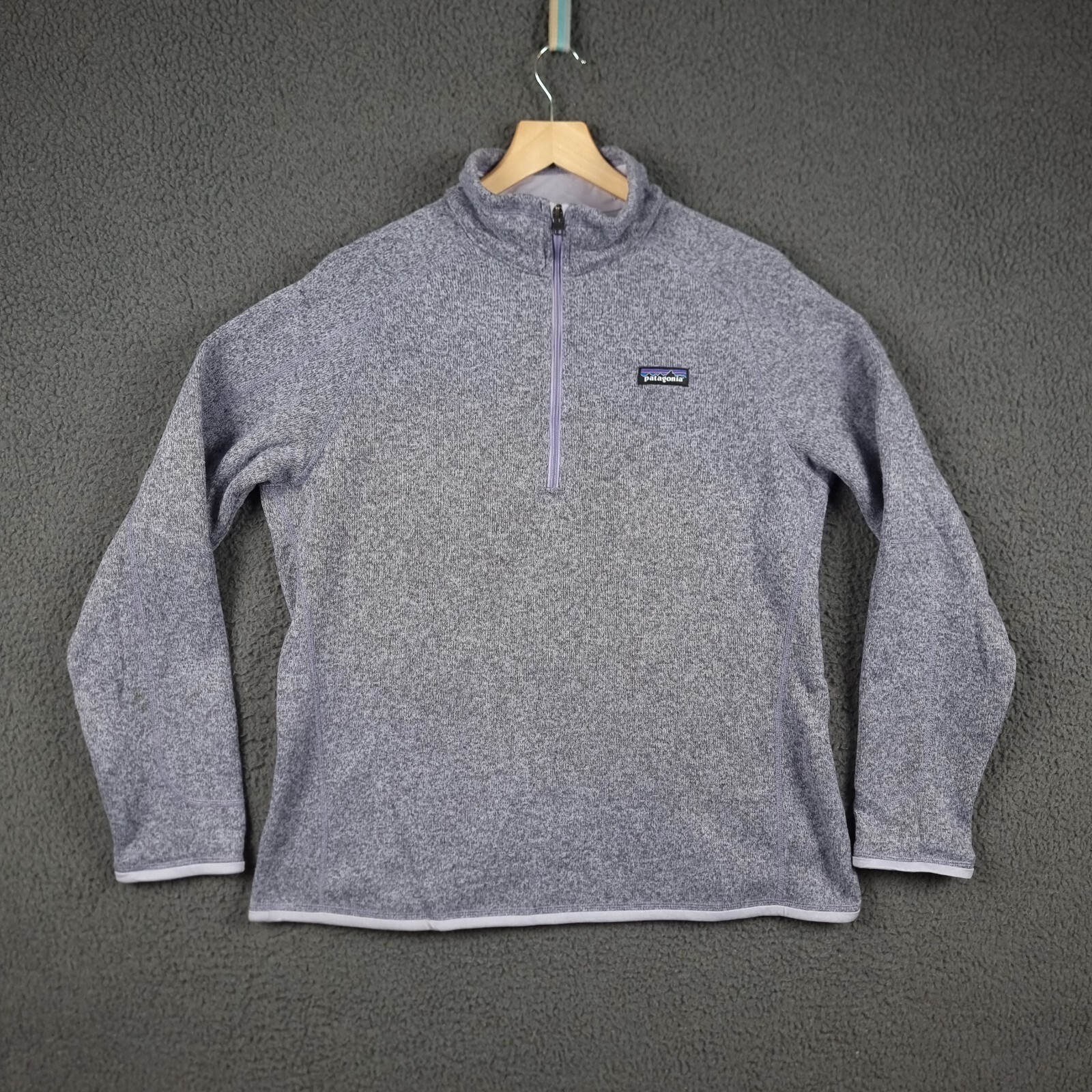 PATAGONIA Better Suéter Mujer XL Púrpura Tejido Polar 1/4 Cremallera Pullover Jersey