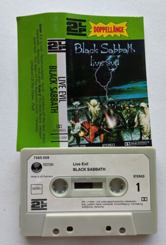 BLACK SABBATH - LIVE EVIL (VERTIGO 7565009) 1983 GERMANY CASSETTE TAPE DIO - Picture 2 of 3