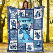 Lilo Stitch Blanket Personalized Custom Stitch Blanket Ohana Means Family