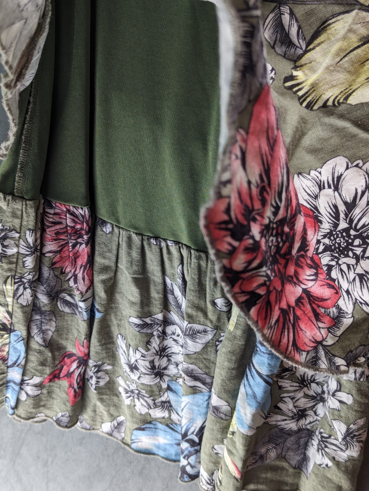 Joe Browns Tunic Style Dress Size 8 Floral Green Linen Mix Lined Women’s image 5