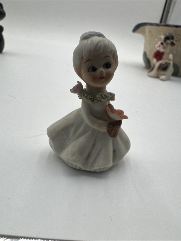 Vintage Napcoware Bone China Flower Girl of the Month Figurine 2”