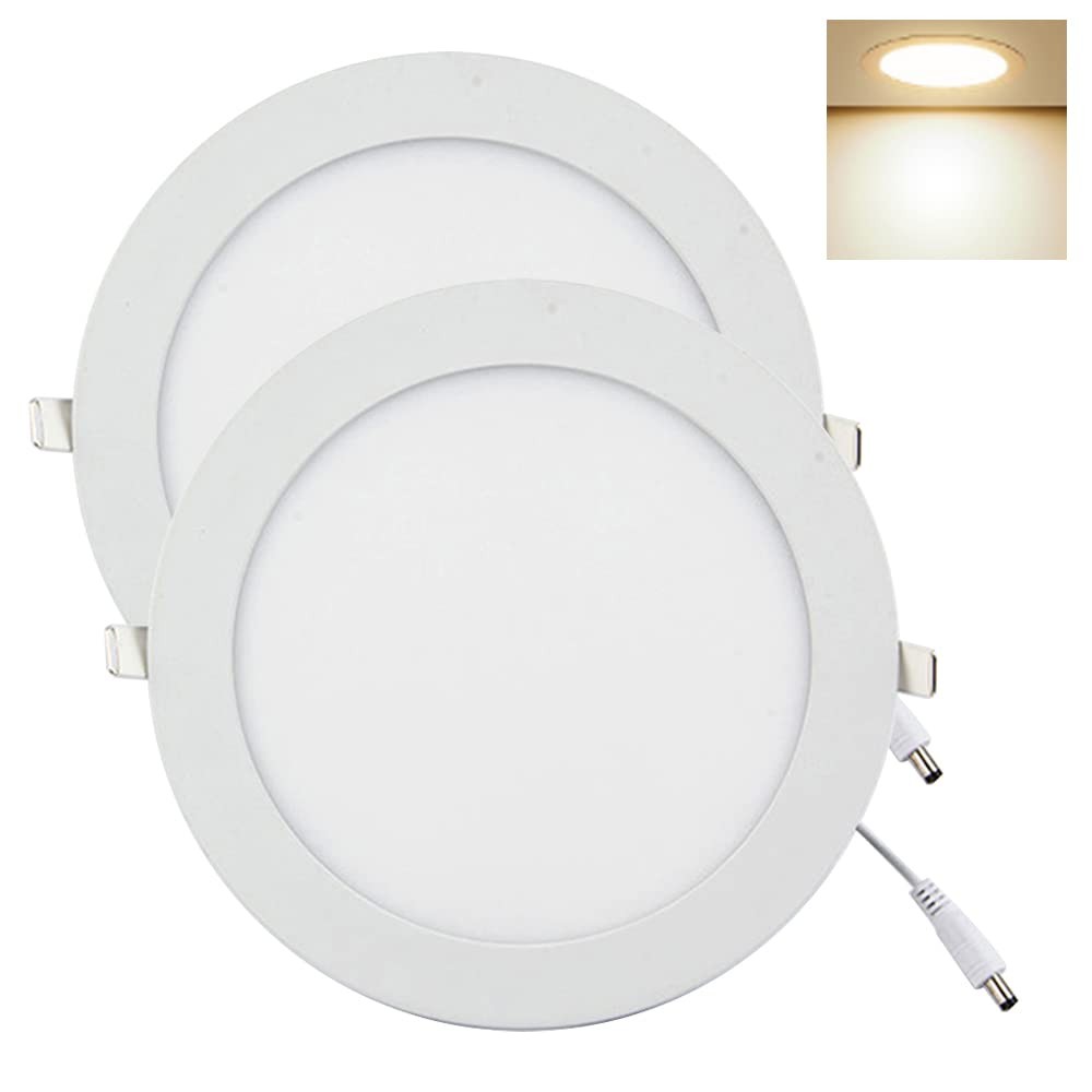 Spot LED encastrable extra plat 9W 145mm plafonnier encastré blanc mat