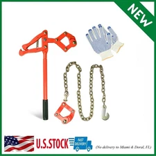 Fence Stretcher Tool with Gloves, Plain & Barbed Wire for Center & End Post...