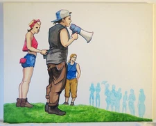 Original Acrylic Painting- Organize- Direct from + Signed by Artist