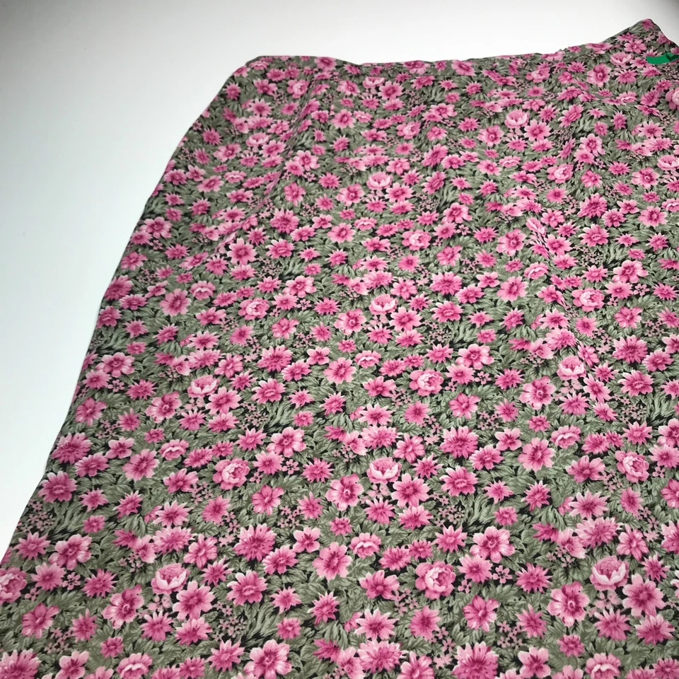 First Issue 女式 20W 花卉轻便长裙粉色绿色开衩波西米亚 — 第 3/4 张图片