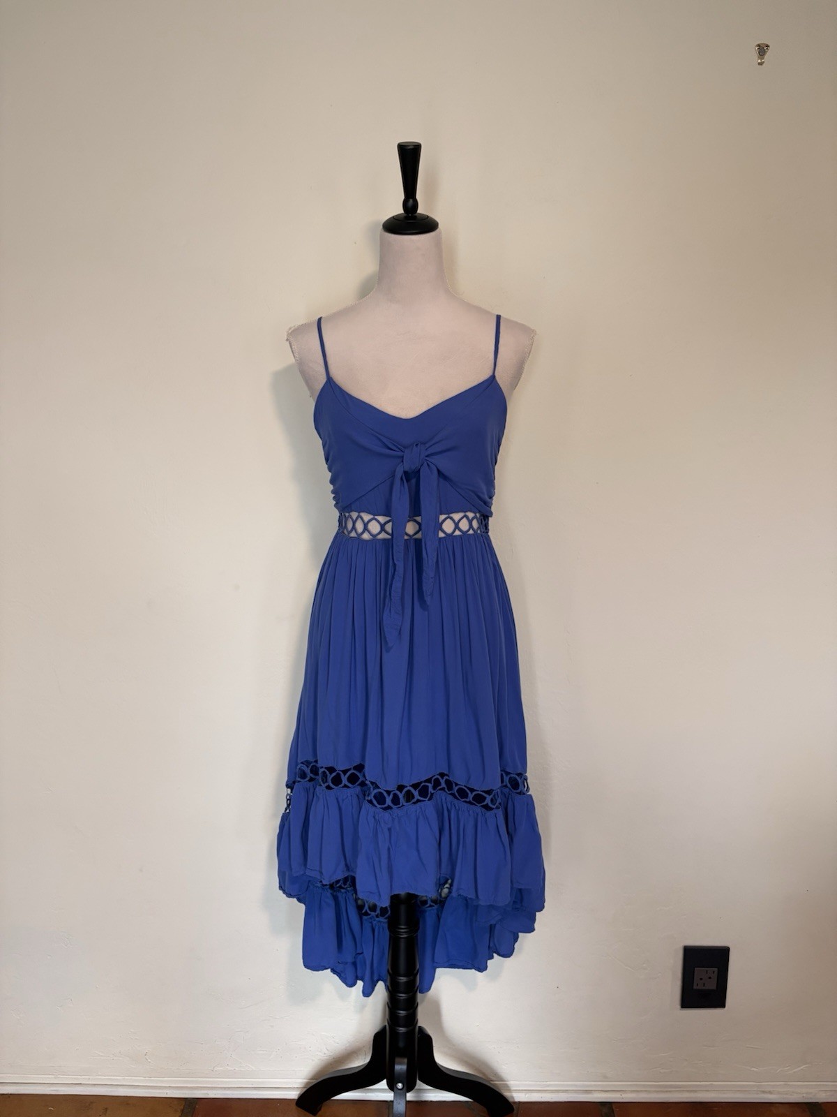 Main Strip Royal Blue High Low Dress Size M white High-low dress image 4