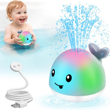 Magnetic Rechargeable Light-Up Whale Bath Toy for Toddlers Ages 1-3