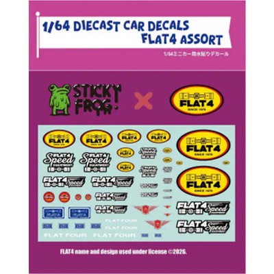 SF-0012 1/64 Diecast Car Decal Flat 4 Assortments [Collection Mini Car