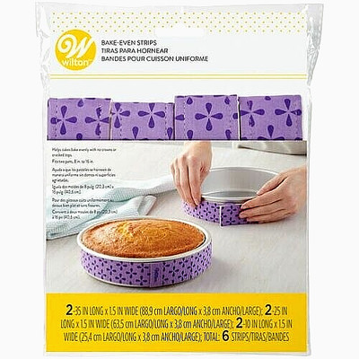 Wilton Bake-Even Strips 6pc Set 415-0796   Moist Level Cake Baking Accessories