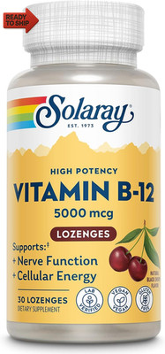 SOLARAY High Potency Vitamin B12 Lozenges 5000Mcg - W/Methylcobalamin (Methyl B
