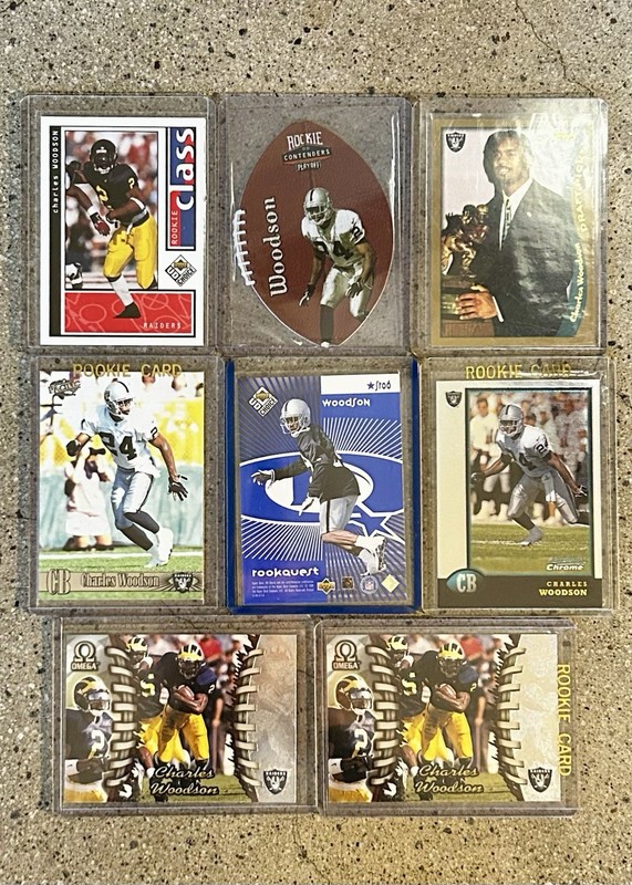 NFL Charles Woodson HOF 8 rookie card lot All In Beautiful Near Mint Condition!