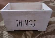 White Rectangular Free-Standing Storage Bin Box THINGS. 12x5x6 in