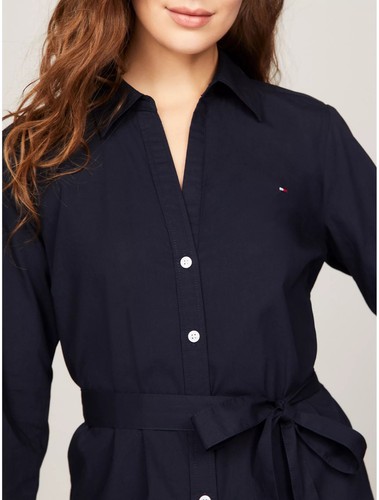 $99 Vestido TOMMY HILFIGER Manga Larga para Mujer Azul Marino Talla S o XL - Imagen 3 de 4