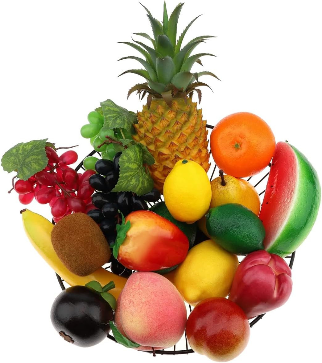 Ananas et faux fruits decoratifs imitation realiste en matiere noble 18 PCS