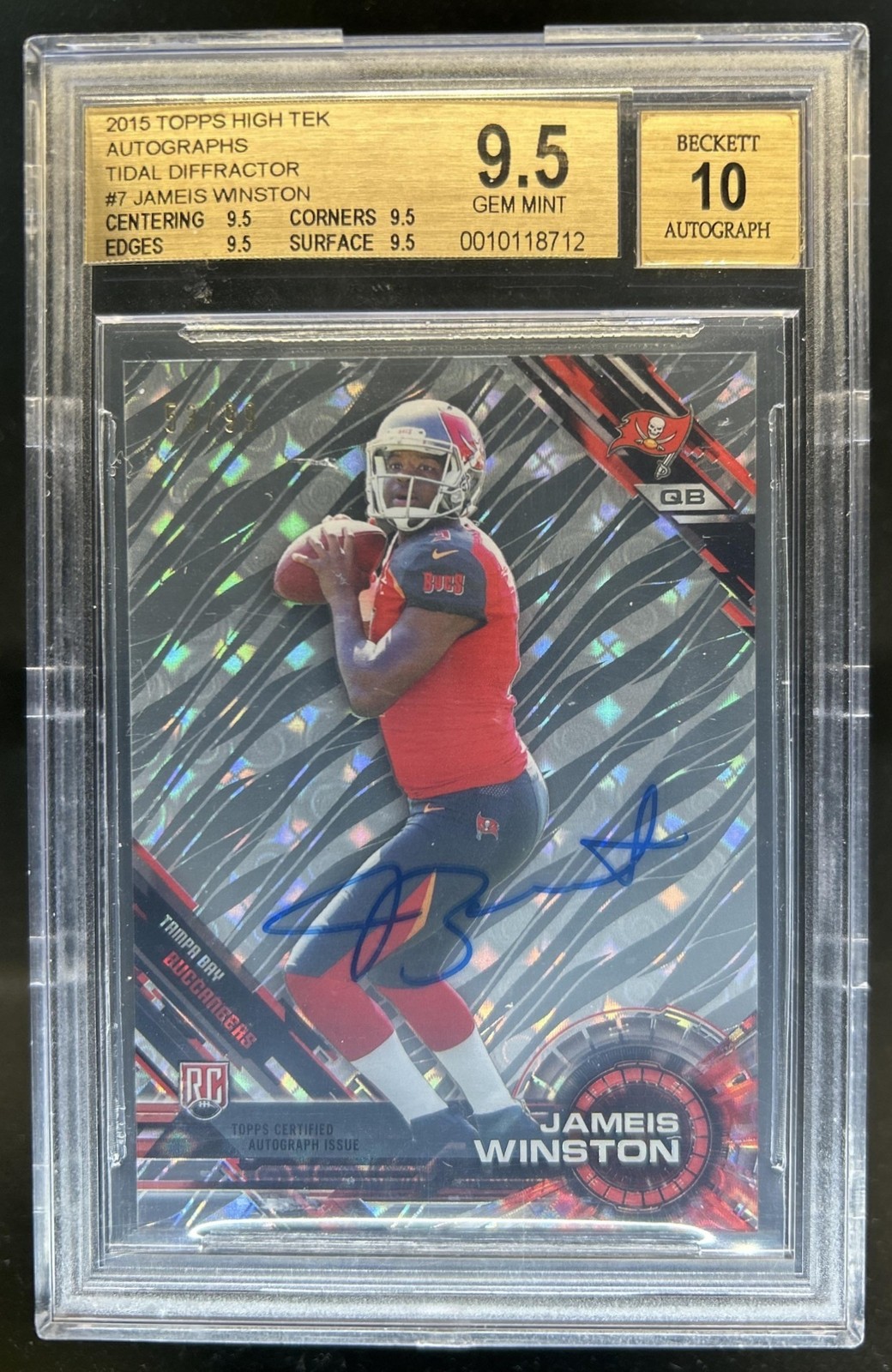 Jameis Winston Topps High Tek #7 Autograph-Tidal Diffractor