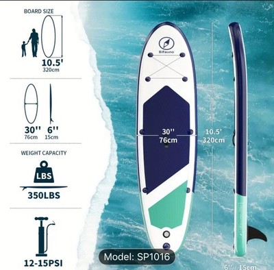 Blufinno Inflatable Paddle Board 350lbs Capacity Model SP1016