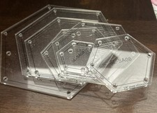 7 pc set Templates Acrylic 1/8" hexagon III
