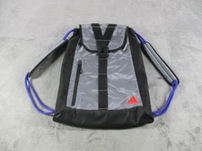 Adidas Backpack Bag Mens Gray Black Drawstring Gym Sack Padded Straps Gear Up