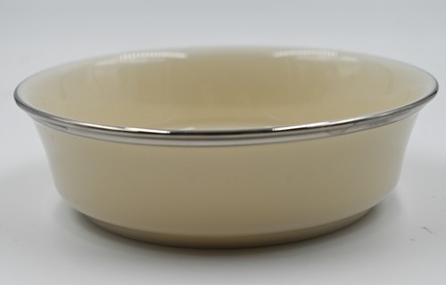 NEW Lenox Solitaire Ivory Platinum Rim Fruit/Dessert Bowl 5 3/8 Inches USA - Picture 2 of 4